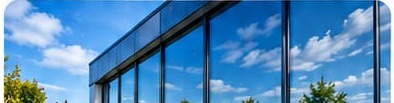 Modern commercial building with glass facade